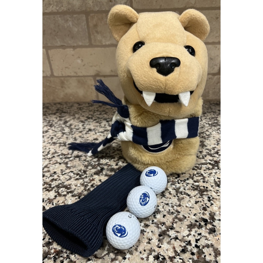 Penn State Nittany Lions Plush Knit Driver Headcover And 3 Callaway Golf Balls
